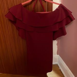 Revolve: by the way brand. Off the shoulder deep burgundy dress